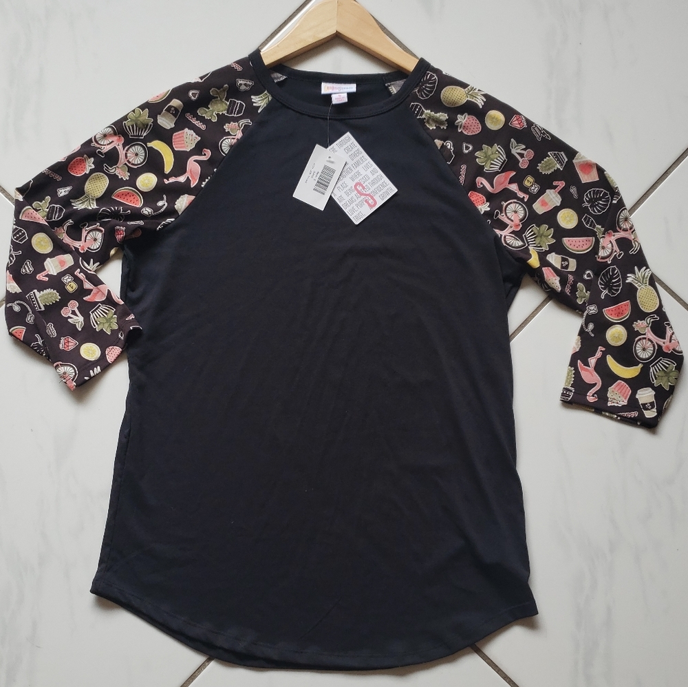 Lularoe 💜 NWT Randy Henley Top Coffee Flamingo